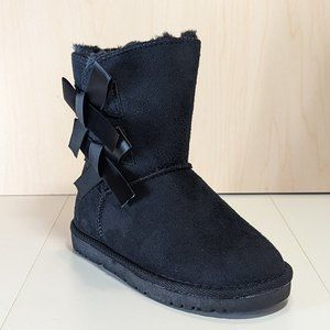 The Doll Maker Girls Tall Warm Fur Suede Winter Snow Boots - Black - Size 13